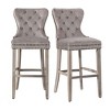 WestinTrends 29" Tufted Upholstered Velvet Bar Stool with Metal Footrest (Set of 2) - 4 of 4