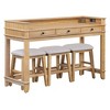 NicBex Dining Table Set for 4 Bar Table Set with 3 Upholstered Stools 3 Drawers for Kitchen - 3 of 4