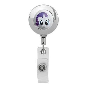 My Little Pony Rarity Face Metal Chrome Badge ID Card Holder Clip - 1 of 3