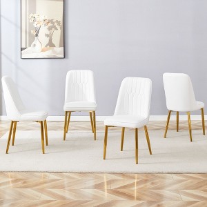 NicBex Dining Chair Set of 4 Modern PU Leather Side Chairs with Metal Legs for Kitchen,Dining Room - 1 of 4