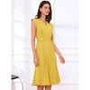 Allegra K Women's Sleeveless Casual V Neck Button Pleated Midi Dress - 4 of 4