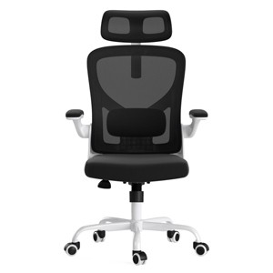 GlasFlength Task and Office Chairs Adjustable Office Chair Ergonomic Swivel Chair Computer Arm Chair for Long Sitting, White, 23.43"*23.43"*48.4" - 1 of 4