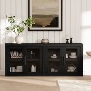 70.8" Sideboard Buffet Cabinet, Mid Century Modern Accent Cabinet with 4 Doors, Wood Coffee Bar Media Console Credenza for Kitchen, Brown - 2 of 4