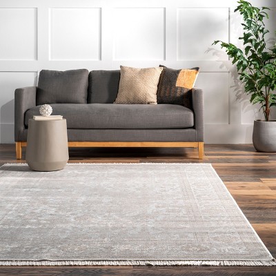 Ivory Viscose Rectangular 4' x 6' Vintage Floral Area Rug