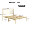Twin Size Metal Platform Bed Frame with Spindle Headboard, No Box Spring Needed, 12-Inch Underbed Storage, Firm Support, Easy Setup, Gold - 3 of 4