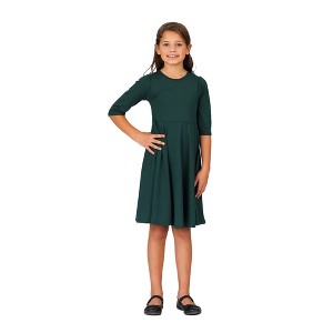24seven Comfort Apparel Knee Length Fit and Flare Girls Comfortable Party Dress - 1 of 4