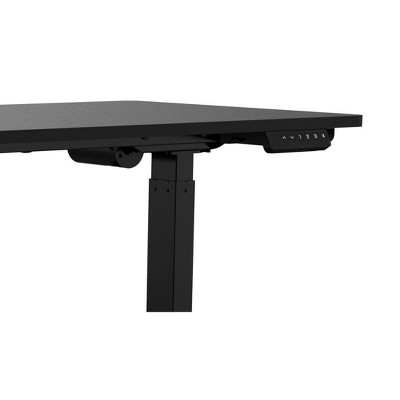 Black Adjustable Height Standing Desk with Wood Top