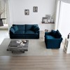 APRILSOUL Blue 2 Pieces Chenille Sofa and Chair Set, 1+2 Seat, Loveseat and Accent Chair, High-Quality Sponge, Flexible Configurations - 2 of 4
