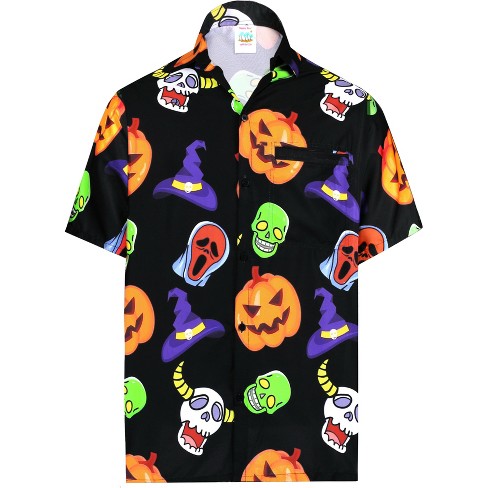 HAPPY BAY Mens Hawaiian Short Sleeve Button Down Shirt Men's Halloween Costumes Shirt Beach Holiday Shirts for Men Funny - image 1 of 4