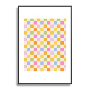 Iveta Abolina Eclectic Checker Check Cream Metal Framed Art Print - Deny Designs - 1 of 4