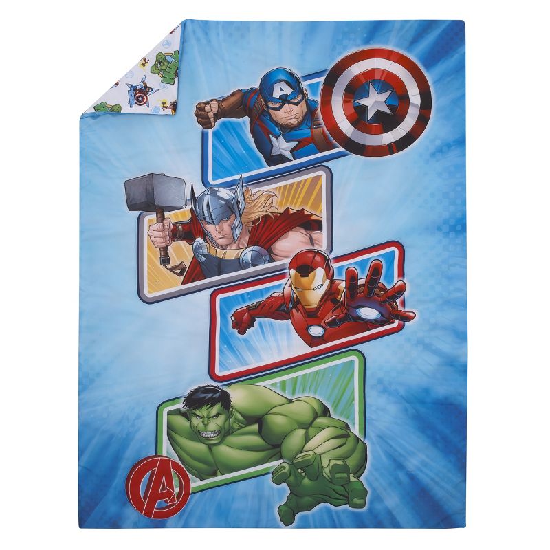 Marvel The Avengers I Am A Hero Blue, Green, Red, and Yellow 4 Piece Toddler Bed Set, 2 of 7