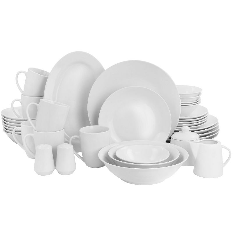 Gibson Home Classic Pearl Fine Ceramic 39 Piece Dinnerware Combo Set in White, 1 of 9