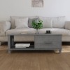 vidaXL Solid Pinewood Coffee Table HAMAR with Storage Drawer and Compartment, Versatile Home Furniture - 3 of 4