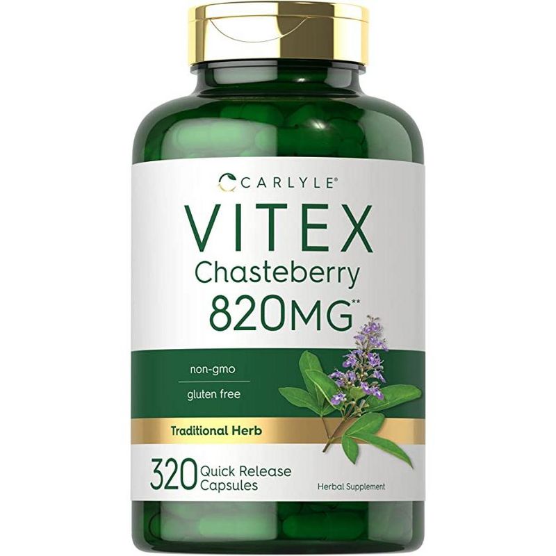 Carlyle Vitex Chasteberry Supplement 820mg | 320 Capsules, 1 of 3
