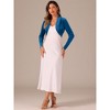 INSPIRE CHIC Women's Long Sleeve Cocktail Party Open Front Cropped Velvet Bolero Shrugs - 3 of 4