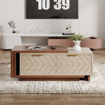 Hommoo Extendable Coffee Table with 2 Storage Drawers