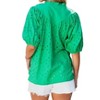 Women's Flower Embroidered Hollow-out Puff Sleeve Blouse - 1 the Woman - 2 of 4