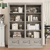COZONY 64" Tall Wooden Bookshelf with 3 Storage Drawers & 4-Tier Open Shelves — Large Bookcase for Library, Office & Living Room - 4 of 4