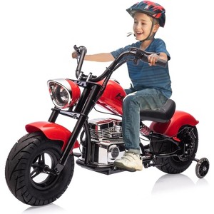 Youth Electric Motorcycle, 36V 350W Brushless Off-Road with 16.5mph, Music Player, Spring Suspension, LED Lights and Leather Seat - 1 of 4