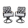 Set of 2 Outdoor Swivel Rocking Chairs, Black Aluminum Patio Armchairs with Sunbrella Cushions, 360° Rotation and Gentle Rocking - Cuddlewood - 3 of 4