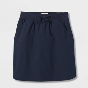 Girls' Woven Performance Uniform Skort - Cat & Jack™ Blue - 1 of 3