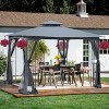 PAGED 10x10 Outdoor Patio Canopies and Gazebos with Ventilated Double Roof and Mosquito Net, Detachable Mesh Screen, Gray Top - 2 of 4