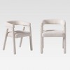Saracina Home Set of 2 Modern Boucle Solid Wood Rounded Back Dining Chair - 2 of 4