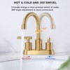 WOWOW 4 in. Centerset Double Handle High Arc Bathroom Faucet with Drain Kit Included - 4 of 4
