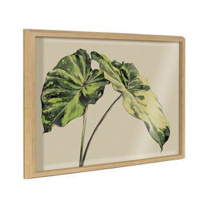 Kate and Laurel Blake Spotted Leaves Neutral Framed Printed Glass by Emily Marie Watercolors, 18x24, Natural - 1 of 4