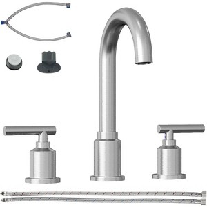 Coucheta 8" Widespread Bathroom Faucets - Modern 3-Hole Design with Pop-Up Drain & 360° Swivel Spout, Available in Multiple Finishes - 1 of 4