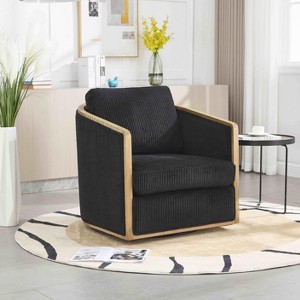 APRILSOUL Corduroy Swivel Barrel Chair, Comfortable Accent, 360 Swivel, Leisure Arm Chair, Living Room Nursery Hotel Office Lounge - 1 of 4