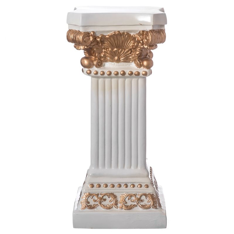 Uniquewise Fiberglass White and Gold Plinth Roman Column Ionic Piller Pedestal Stand for Wedding or Party, Living Room Decor - Photography Props, 1 of 8