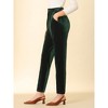 Allegra K Women's Velvet Elegant High Waist with Pockets Work Ankle Pants - 4 of 4