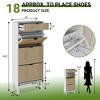 Garvee 3-Drawer Shoe Cabinet - Farmhouse Fluted Design w/Metal Legs, Slim Entryway Organizer for Foyer/Hallway, White+oak/Black+oak/White+grey - 2 of 4