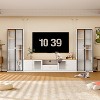 ATJafurn Entertainment Center Hidden Cat Litter Box Enclosure For 85inch Tv, Included Tv Stand And Glass Cabinet, Furniture Style Cat House - 3 of 4