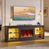 Bestier 71" Fireplace TV Stand for TVs Up to 75", Modern TV Stand with 36" Electric Fireplace with LED Lights & Storage Shelves for Living Room - 2 of 4