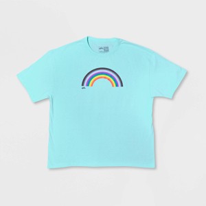 Pride Adult Short Sleeve Rainbow T-Shirt - Green - 1 of 2