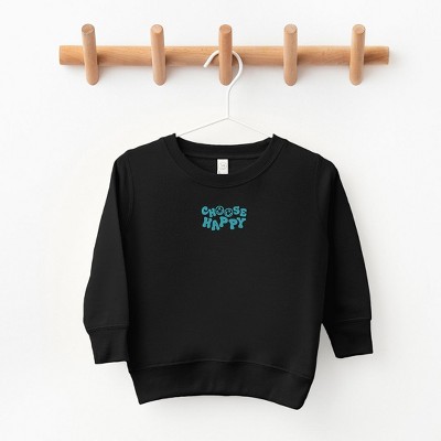 The Juniper Shop Embroidered Choose Happy Smiley Face Toddler Graphic Sweatshirt