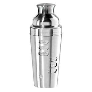 Oggi 23oz Dial a Drink Cocktail Shaker Stainless Steel: Hand Wash, 10" Height, 23oz Capacity, Silver, 3.75" Width & Depth - 1 of 4