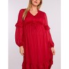 Women's V-Neck Long Sleeve Tiered Maxi Dress | Motherhood Maternity - 4 of 4