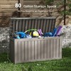 Sersper 85 Gallon Resin Outdoor Storage Box for Patio Furniture Cushions, Pool Toys, and Garden Tools with Handles, Brown - 4 of 4