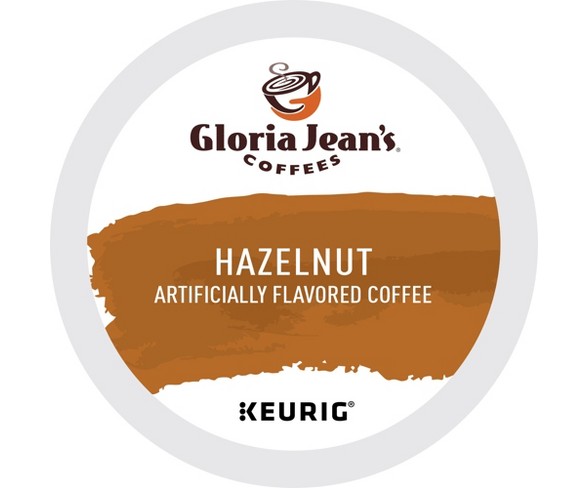 Gloria Jean's Hazelnut, Flavored Coffee Keurig K-Cup Pod, Medium Roast, 18ct