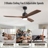 Sofucor Wood Ceiling Fans with Lights and Remote Noiseless Reversible DC Motor 3 Blades for Farmhouse Patio Living Room Bedroom Office Indoor Outdoor - 2 of 4