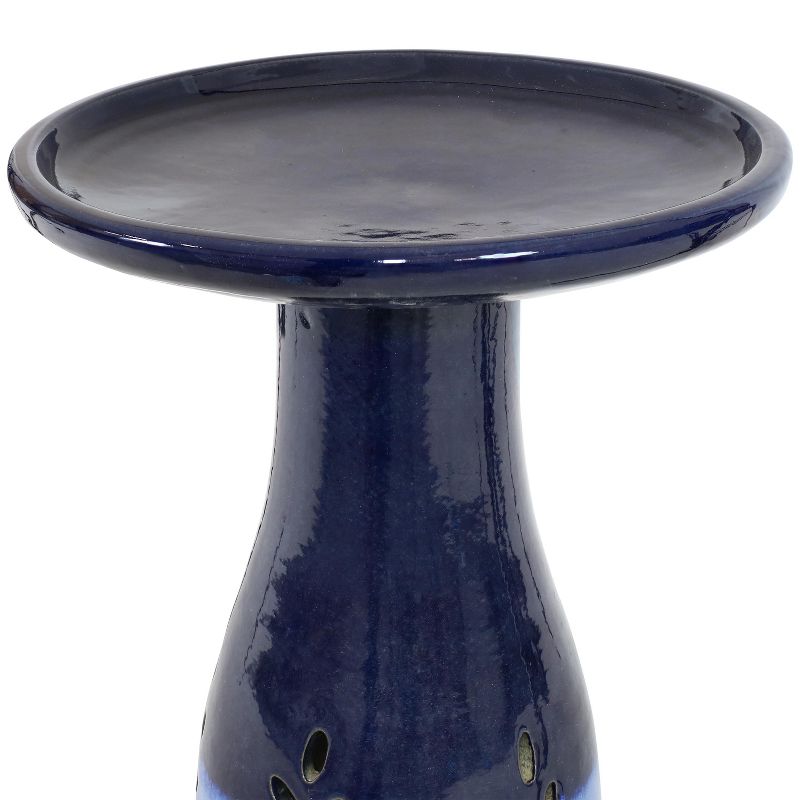 Sunnydaze Outdoor Weather-Resistant Garden Patio Classic High-Fired Smooth Ceramic Hand-Painted Bird Bath, 4 of 10