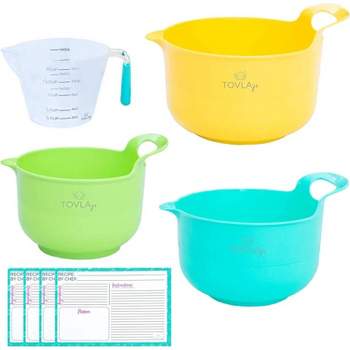Tovla Jr. 5pc Bowl and Pitcher Set with Recipe Cards Yellow/Green/Teal