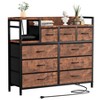 Dresser TV Stand with Power Outlet, Bedroom Dresser with 9 Drawers, Chest of Drawers for Living Room, Hallway - 3 of 4