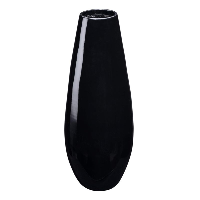 Villacera Handcrafted 22” Tall Black Bamboo Vase | Decorative Tear Drop Floor Vase for Silk Plants, Flowers, Filler Decor | Sustainable Bamboo, 1 of 9