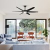 Parrot Uncle 65" Modern Matte Black Indoor Standard Integrated LED Ceiling Fan - 3 of 4