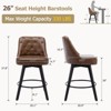 Counter Height Bar Stools Set of 2, Modern Swivel Bar Stools with Back and Wood Legs, 26" H Seat Height Upholstered Barstools Bar Chair for Kitchen - 2 of 4