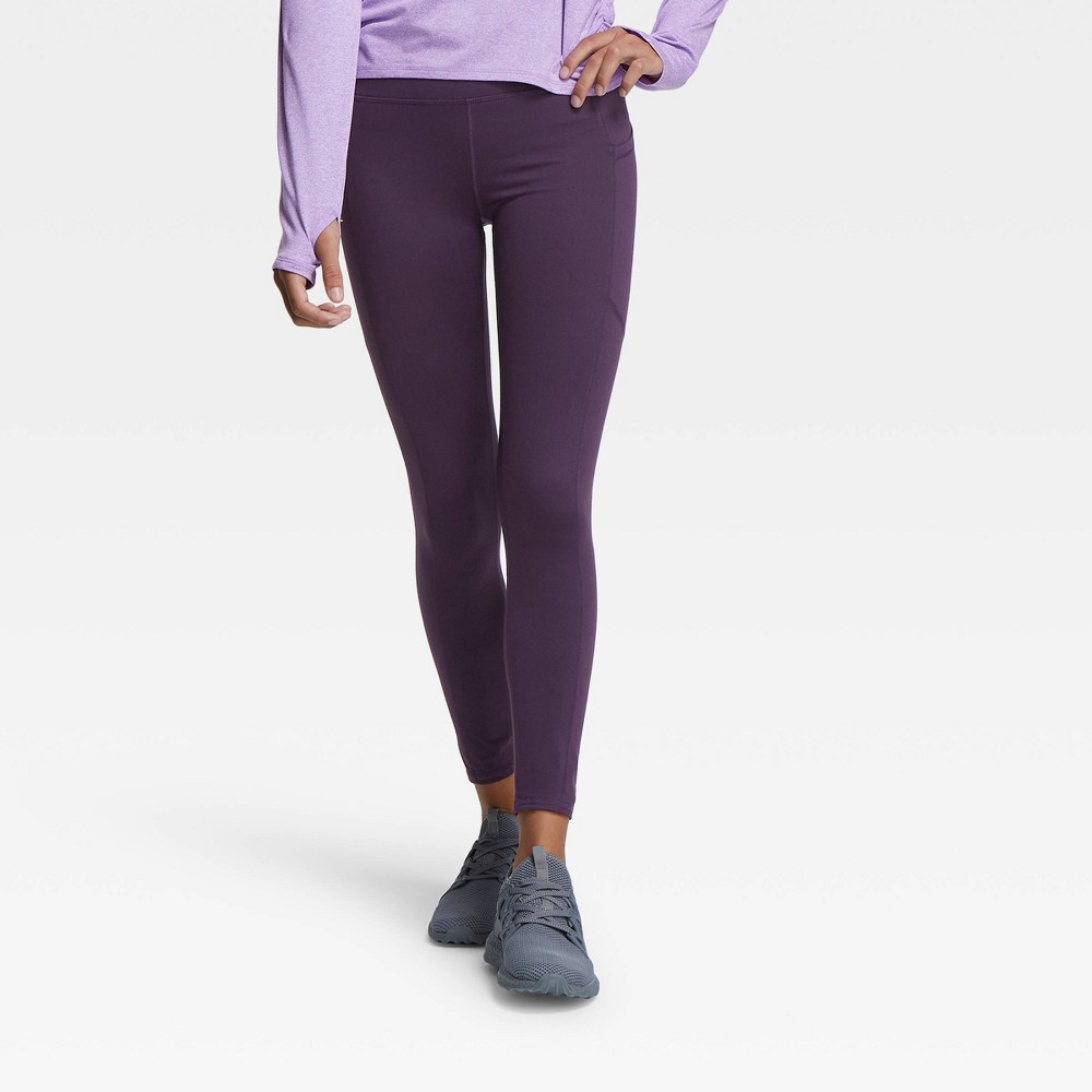 Girls' Side Pocket Leggings - All in Motion Dark Violet XXL, Dark Purple was $20.0 now $14.0 (30.0% off)